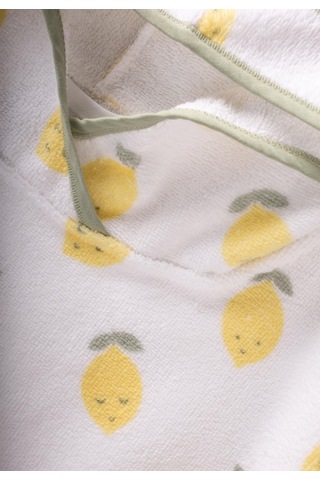 Cigit Limon Baskılı Panço Standart Beyaz Standart