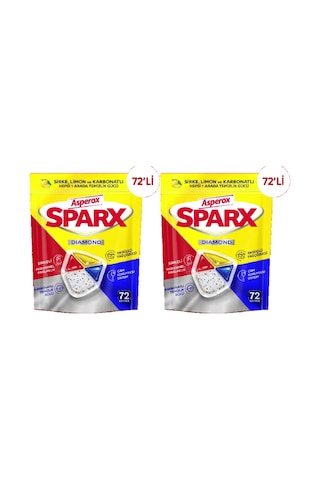 Asperox Sparx Diamond Bulaşık Makinesi Kapsülü 2x72 Li 144 Kapsül