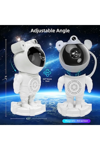 Beemen Astronot Galaksi Projektör Uzaktan Kumandalı Bluetooth Hoparlör