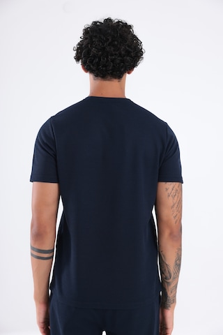 Rowinger Waffle Dokulu Nakış Logo Detaylı Oversize Erkek T-shirt Navyblue