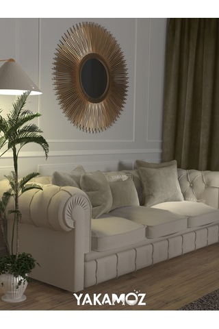 Br Yakamoz Taş Rengi Kırlent , Yastık Kılıfı Kadife Görünümlü Velvet Touch Serisi Taş Rengi