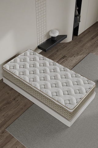 Aksviva Mocha Tek Kişilik Pedli Paket Yaylı Yatak 30 Cm BEYAZ