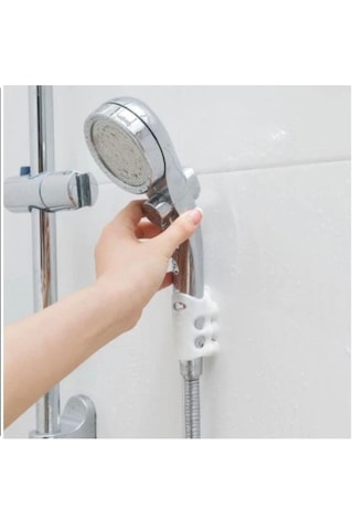 2 Adet Su Geçirmeyen Kancalı Banyo Duş Başlığı Tutucu Silikon Vantuz Aparatı