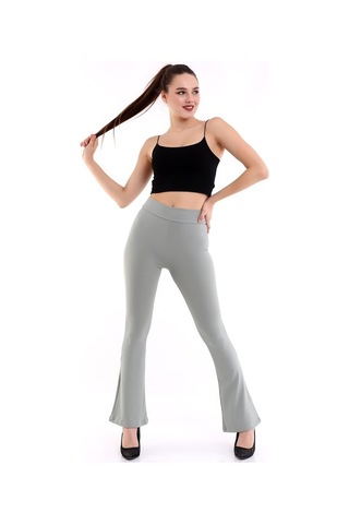 Self Clothing Kadın Mint Yeşil Yüksek Bel Fitilli Dayanıklı Örme Kumaş Toparlay