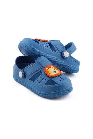 Daye Bk1001 Kaydırmaz Aslan Desenli Çocuk Sandalet Terlik Mavi