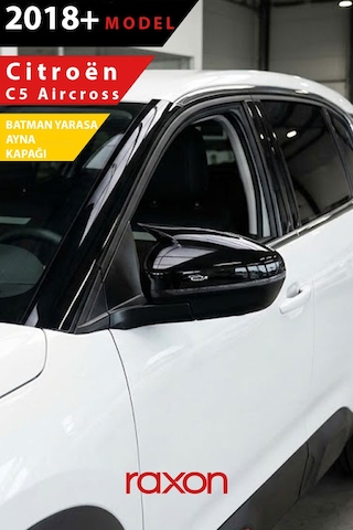 Citroën C5 Aircross 2018+ Batman & Yarasa Ayna Kapağı Parlak Piano Black Sport