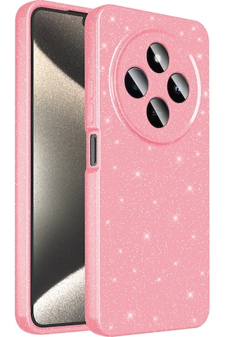 Nourthkiingdom Redmi 14c 4g Kılıf Kamera Korumalı Simli Lüks Nrtk Koton Kapak - Açık Pembe AÇIK PEMBE
