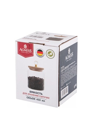 Agness Kristall Kavanoz 450 Ml Cam Kapağı İle Birlikte 151480648