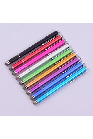 Vkemall 2'li Metal Stylus Kalem: Nano Fiber Uç + Süngerli Uç, Telefon-bilgisayar Uyumlu, Kalem Klipsi, 2 Adet Yerine Konuşturma Ucu li Gümüş