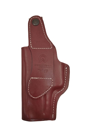 Canik Tp9 Sf İçin Uygun Metal Maşalı Kemer İçi Kahverengi Deri Silah Kılıfı