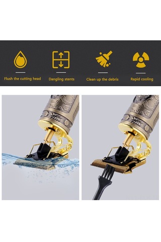 Xindoker Altın T9 Titanyum Şekilli Tıraş Makinesi - 0mm Ultra Kısa Diş Açısı, Usb Şarjlı, 3 Saat Kullanim Süresi, Profesyonel Ve Ev Kullanıma Uygun Altın