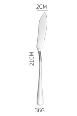 1010 Çelik 6 Adet Silver Renk Sofra Balık Kesme Bıçağı Cin742by-6 Açık Ceviz