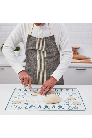 Ikea Baktradıtıon Silikon Pişirme Matı 61 X 46 Cm Beyaz Turkuaz Beyaz - Mavi