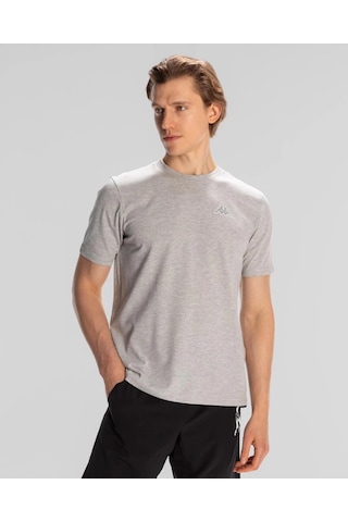 Kappa Logo Serenity Erkek Gri Regular Fit Tişört Siyah