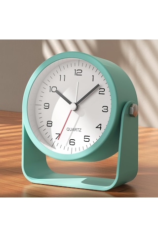Gajeena Ayrely 3.5 İnç Metal Kasa Retro Tersine Saat - Işıklı, Pilli Masa Saati, Sessiz Hareket, Uyandırıcı Ve Snooze Fonksiyonu, Oturma Odası/yatak Odası Dekoru Açık Yeşil