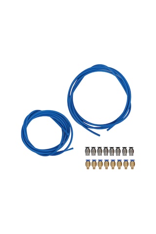 Tenfowee 3d Yazıcı Aksesuar Seti: Ptfe Boru 2m + 8 Adet Pc4-m6 Ve 8 Adet Pc4-m10 Pnömatik Bağlantı Parçaları - 260 C Isı Dayanıklı, 1.75mm Filament Uyumlu, 360 Döner, Ender 3 Uygun
