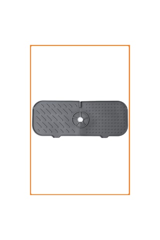 Elastik Musluk Lavabo Matı Gri-su Tutucu Düzenleyici Kaydırmaz Mutfak Banyo Matı 36x13 Cm M-154 Sili Diğer