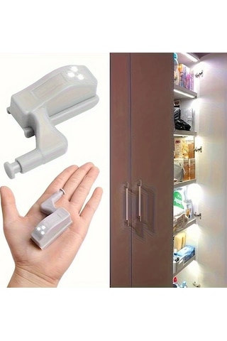 Boatshop1 10 Adet Led Dolap Askı Işığı - Otomatik Hareket Sensörlü Beyaz Pil Dahil Yüksek Parlaklık Ayarlanabilir Yükseklik Mutfak Dolap Yatak Odası Işık