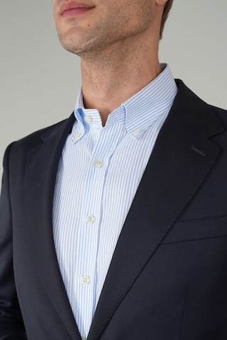 Bisse Comfort Fit Lacivert Dokuma Mono Yaka Çift Yırtmaçlı 6 Drop Yün Blazer Erkek Ceket Pck24knos001 C39 Lacivert