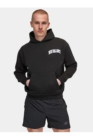 New Balance Siyah Erkek Hoodie Kapşonlu Sweatshirt Unh3350-bk Siyah
