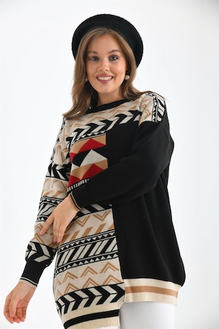 Ftz Women Kadın Etnik Desen Bluz Siyah 21-6269-siyah Siyah
