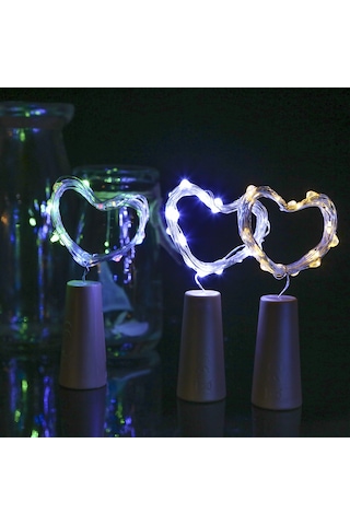 Neevoyu Ip65 Su Geçirmez 4.5v 15 Led Bakır Tel Işık Zinciri, 1.5m Isı Beyaz, Şarap Flasörü Için Ambiyans Lambası, Dıy Güzellik Beyaz