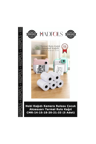 Hobi Kağıdı Kamera Rulosu Çocuk Aksesuarı Termal Rulo Kağıt Cmr-14-15-18-20-21-33 5 Adet