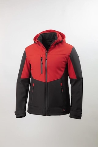 Vatan Tekstil Erkek Softshell Kışlık Kapüşonlu Mont Rüzgar Geçirmez Su İtici İçi Polarlı Kırmızı