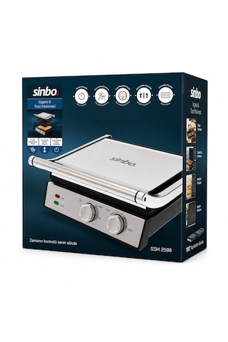 Izgara Ve Tost Makinesi 4 Dilim Yapışmaz Yüzey 2000w Ssm-2598
