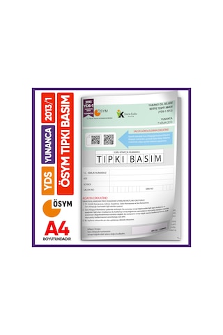 Yds Yunanca 2013/1 Yabancı Dil Sınavı Ösym Tıpkı Basım Çıkmış Sor