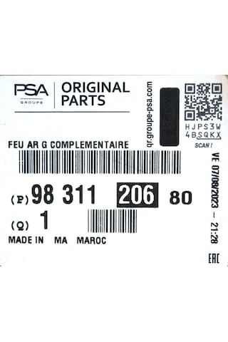 Citroen C4 3(2020-2023) Sol Bagaj Kapak LED Stop Lambası – Psa 9831120680