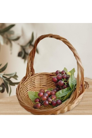 Suntek Dokuma Sepet Meyve Sepeti Taşınabilir Pastoral Park Kahverengi