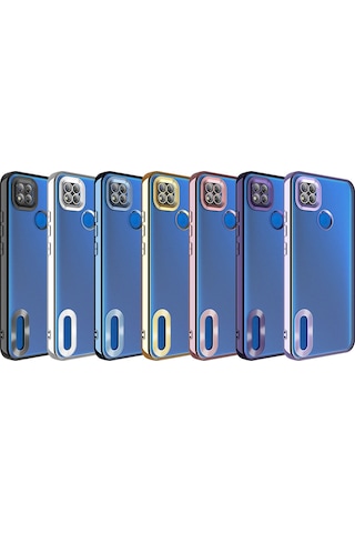 Xiaomi Redmi 10a Kılıf Kamera Korumalı Logo Gösteren Zore Omega Kapak Siyah