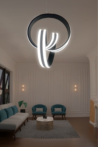 Çift Yönlü İmza Sıra Powerled Oturma Odası Led Avize Beyaz Işık Siyah Standart