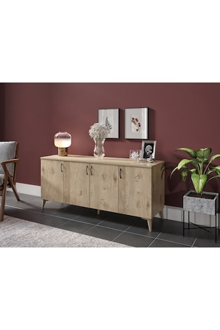 Kznhome Çok Amaçlı Meşe Konsol - Tamamı 1. Kalite Mdf