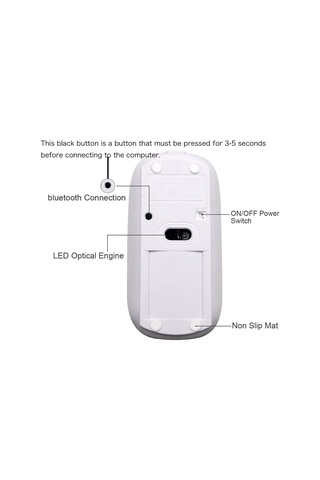 İmac/dizüstü Bilgisayar/pc İçin Şarj Edilebilir Bluetooth Kablosuz Fare Bluetooth Fare/gümüş Diğer