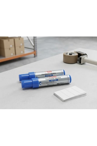 Mikro 2'li Set Mr-6010 Super Wide 10mm Permanent Marker Kalın Uçlu Kalıcı Kalem Mavi