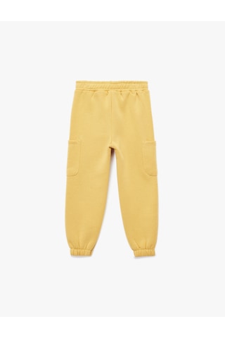 Koton Şardonlu Beli Lastikli Basic Jogger Eşofman Altı Hardal 6wmb40080tk