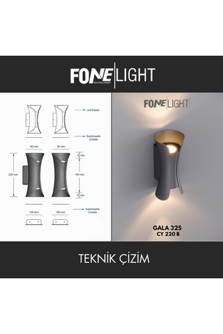 Butterfly Modern Led Duvar Apliği 80x100x220 Mm Ip65 Alüminyum Dış Mekan Bahçe Balkon Teras Villa Cephe Aydınlatması 3000k Antrasit Diğer