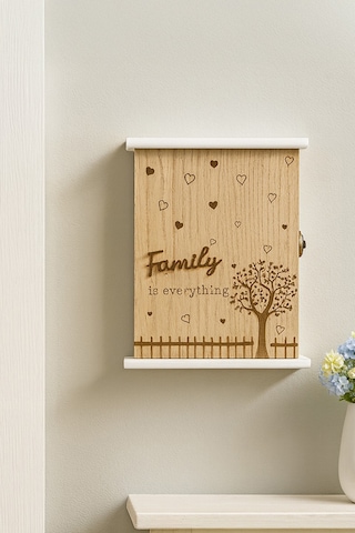 Porsima 2072 Duvara Montajlı Dekoratif Anahtarlık Dolabı - Duvar Askılı Anahtar Saklama Kabini 18,5x25,5cm
