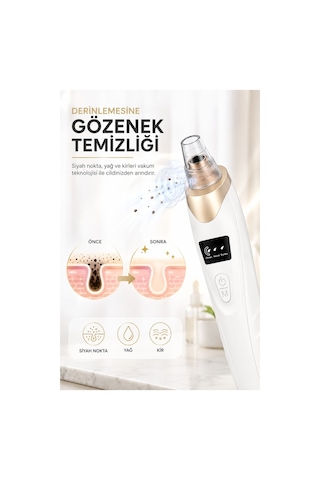 Robeve Auhma Ahb01 Vakumlu Siyah Nokta Temizleme Cihazı 3 Kademeli Emiş Gücü, 5 Farklı Başlık, Usb Şarjlı Kablosuz Gözenek Temizleyici, Yağ Ve Kir Temizleme, Yüz Cilt Bakım Cihazı