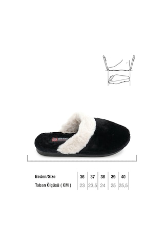 Gezer Kadın Kışlık Rahat Taban Ev Bahçe Peluşlu Terlik Gt1kzm.16022.00.010.0c Siyah