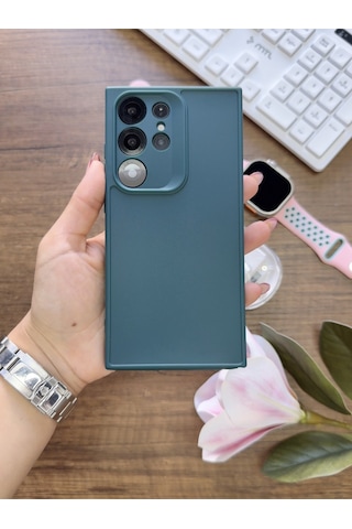 Samsung Galaxy S25 Ultra Uyumlu Kamera Korumalı Darbeye Dayanıklı Renk Atmayan Keep Silikon Kılıf Haki