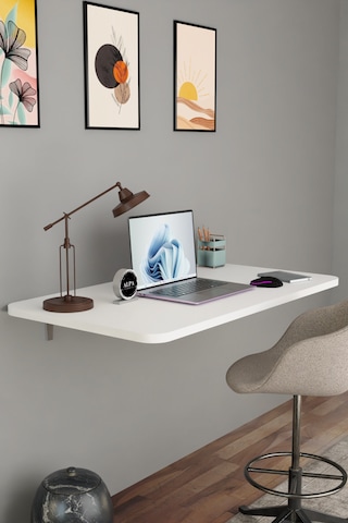 Katlanabilir Duvara Monte Masa - 50x90 Cm Ofis, Ev Çalışma Masası Beyaz
