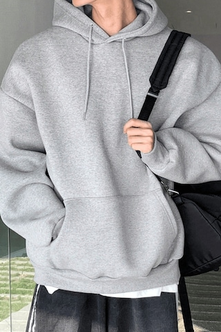 Genius Store Erkek Sweatshirt Kanguru Cepli İçi Polarlı 3 İplik Kapüşonlu Oversize Sweatshirt Kanguru-sweatshırt Gri