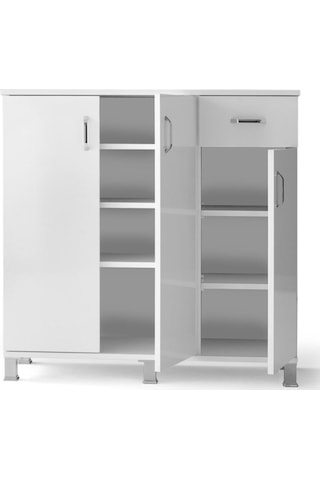 Ahşap Çekmeceli 3 Kapaklı Ayakkabılık Çok Amaçlı Dolap Ckmc3ayk3 001