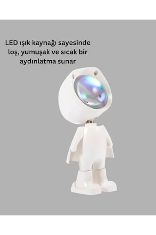 Dekoratif Gün Batımı Işığı - Astronot Figürlü Çok Renkli