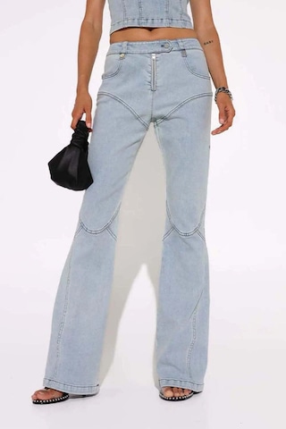 American Rag Cie Leon Jeans: Yüksek Bel, Boot Cut, %100 Pamuk, Moda Pantolon Açık Mavi