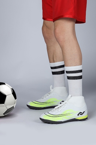 Jump 29677 Çoraplı Beyaz - Neon Yeşil Halı Saha Krampon Futbol Ayakkabısı