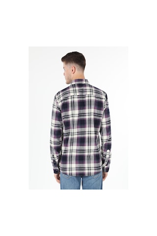 Colin's Colins Slim Fit Shirt Neck Ekoseli Erkek Mor Uzun Kol Gömlek Cl1061370 Q1.v2 Prp Mor